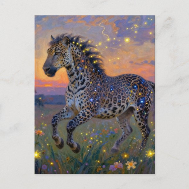 Carte Postale Surreal leopard horse hybrid  (Devant)