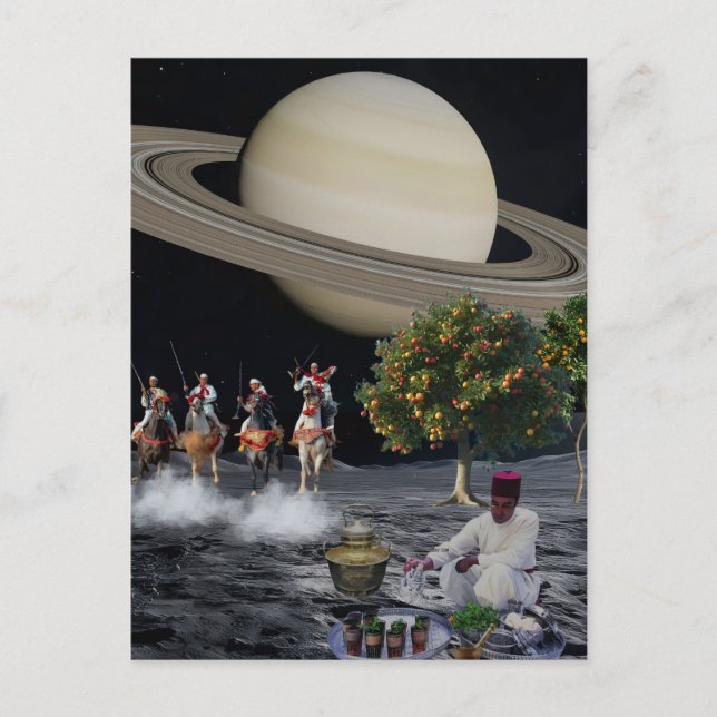 Carte Postale Surreal Moroccan Fantasia Saturn Space Collage (Devant)