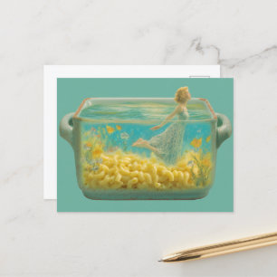 Carte Postale Surreal Nager dans un plat de casserole