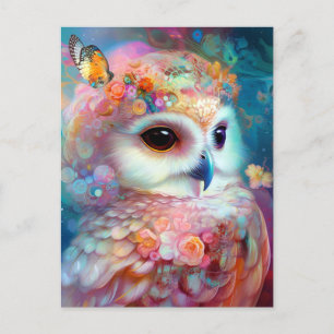 Carte Postale Surreal Owl Imaginaire Art