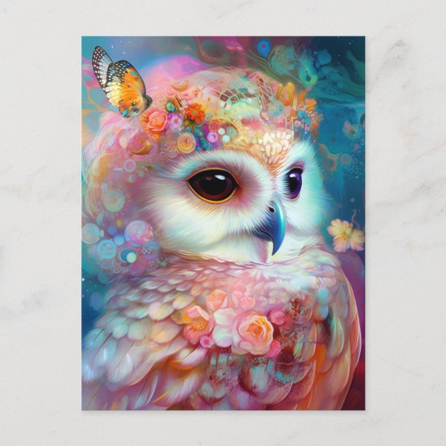 Carte Postale Surreal Owl Imaginaire Art (Devant)