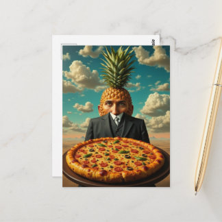 Carte Postale Surreal Pineapple Pizza Man