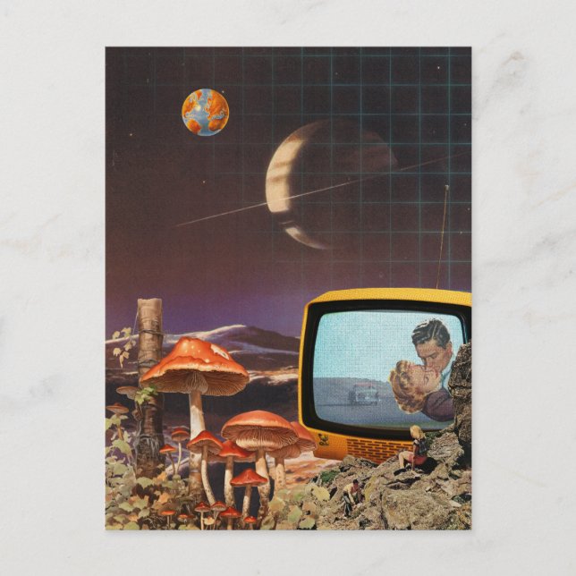 Carte Postale Surreal Retro Futurism Space Collage Art (Devant)