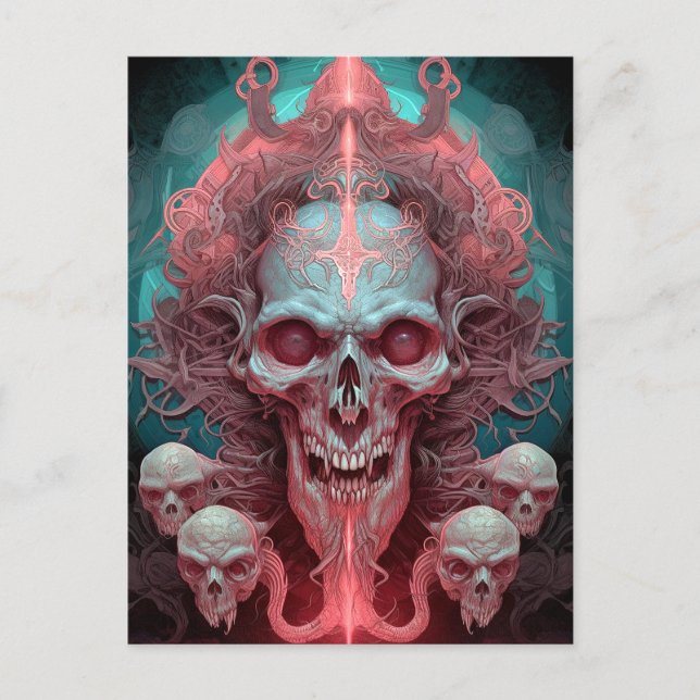 Carte Postale Surreal Skull Gothique Horror Art (Devant)