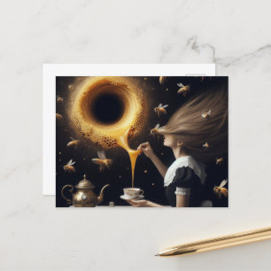Carte Postale Surreal Woman and Bees Morning Tea and Honey