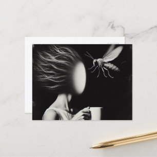 Carte Postale Surreal Woman et Bee Morning Coffee