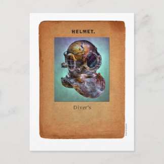 Carte Postale Surréalisme Steampunk - Casque de plongeur