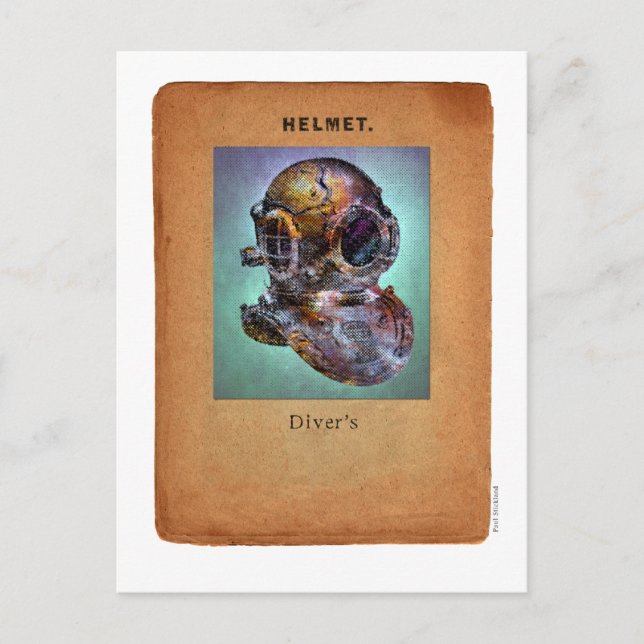 Carte Postale Surréalisme Steampunk - Casque de plongeur (Devant)