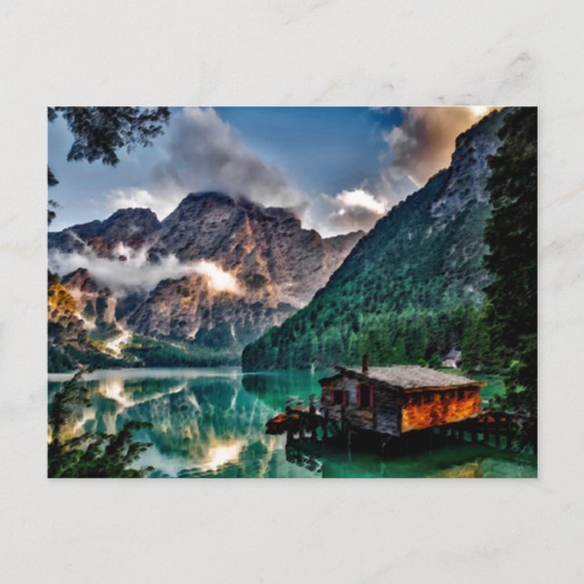 Carte postale surréaliste du lac italien (Devant)