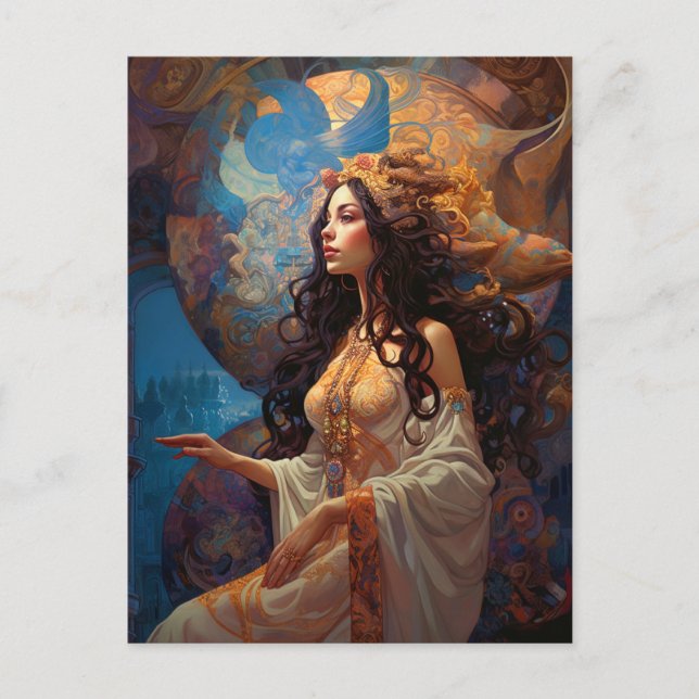 Carte postale surréaliste Goddess Queen Imaginaire (Devant)