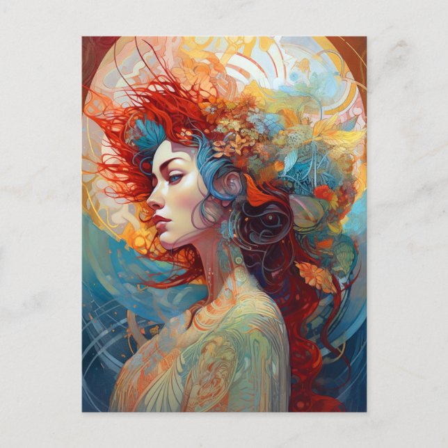 Carte postale surréaliste Goddess Queen Imaginaire (Devant)