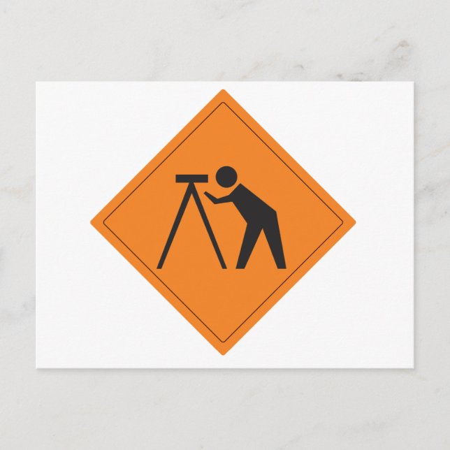Carte Postale Surveyor at Work Sign (Devant)