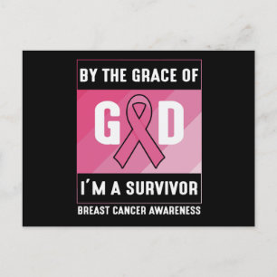 Carte Postale Survivante du cancer du sein par la grâce de Dieu 
