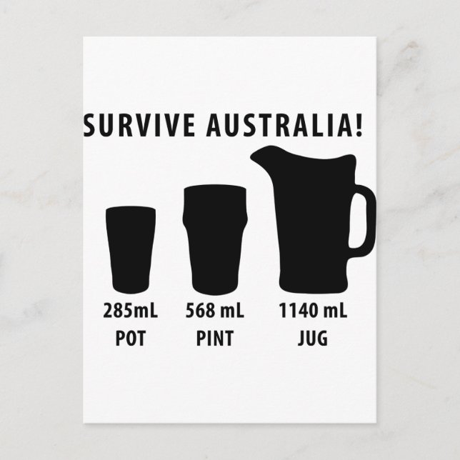 Carte Postale survivre australie - bière (Devant)