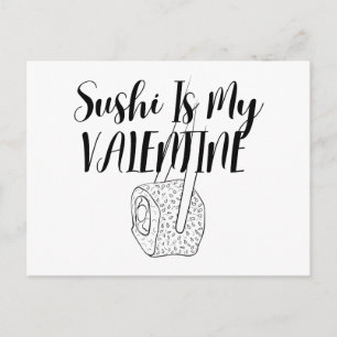 Carte Postale Sushi est mon Valentin