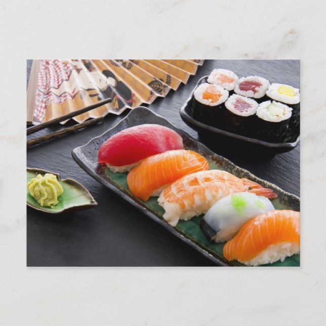 Carte Postale Sushi et rouleaux (Devant)