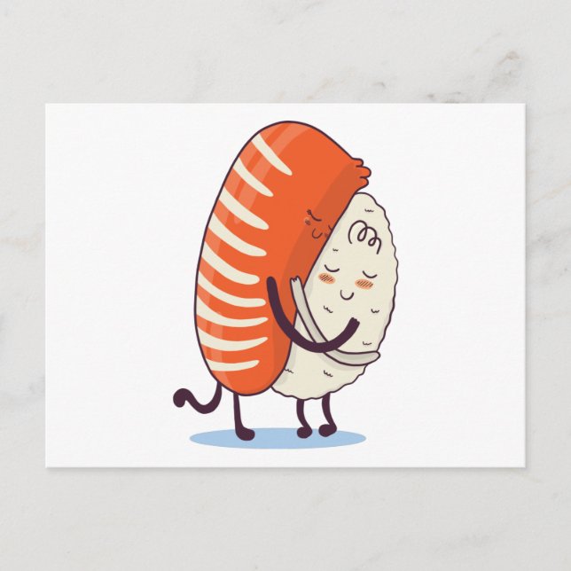 Carte Postale Sushi Hug Cute Kawaii Japonais (Devant)