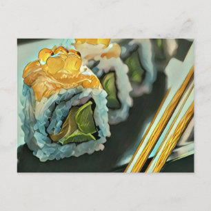Carte Postale sushi japonais