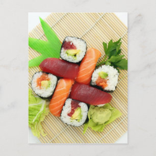 Carte Postale Sushi Japonais Délicieux Nourriture Asiatique Déli