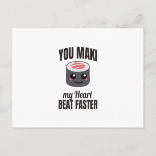 Carte Postale Sushi Maki Idée cadeau de Cuisine alimentaire ja