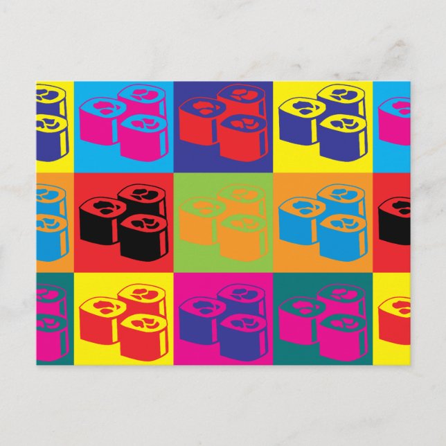 Carte Postale Sushi Pop Art (Devant)