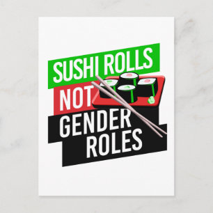 Carte Postale Sushi Rolls pas les rôles de genre