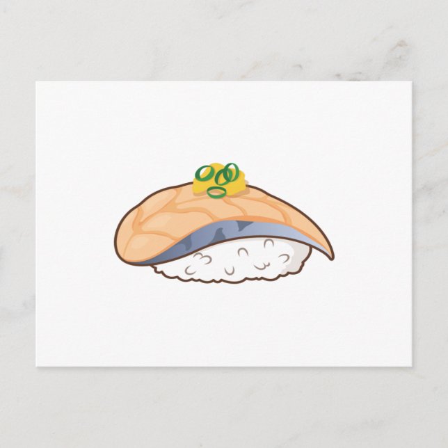 Carte Postale Sushi Saumon ciselé - Kawaii Foodies (Devant)