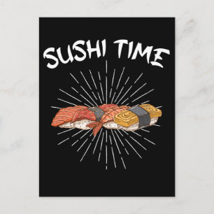 Carte Postale Sushi Time Riz japonais Nourriture Lover Nigiri