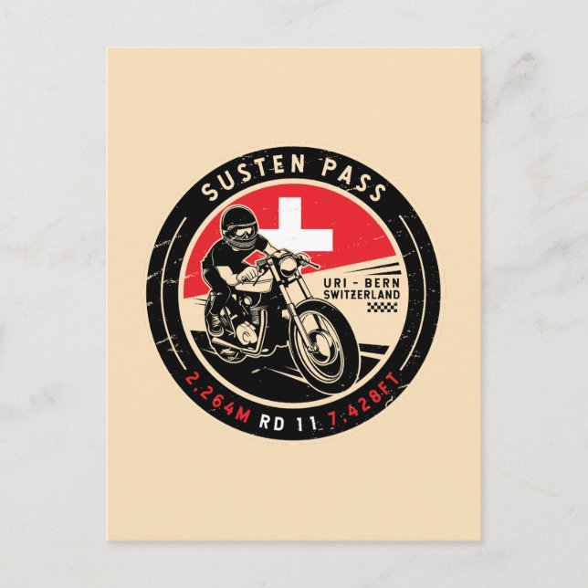 Carte Postale Susten Pass | Suisse | Motorcycle (Devant)