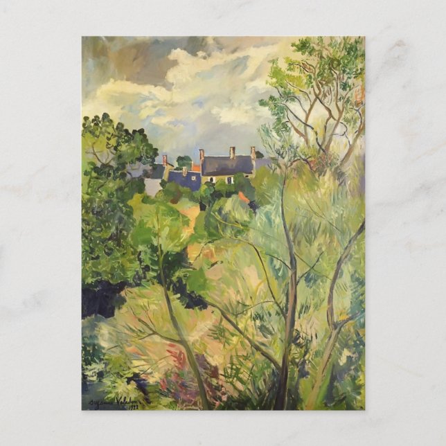 Carte Postale Suzanne Valadon - Vue de ma fenêtre à Genets (Devant)