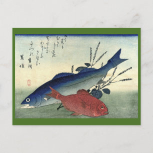 Carte Postale Suzuki & Kimmedai - Poisson japonais Hiroshige