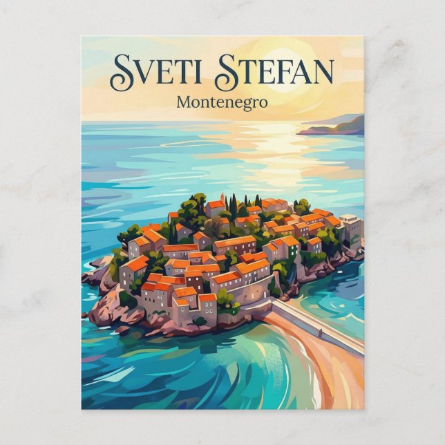 Carte Postale Sveti Stefan Monténégro (Devant)