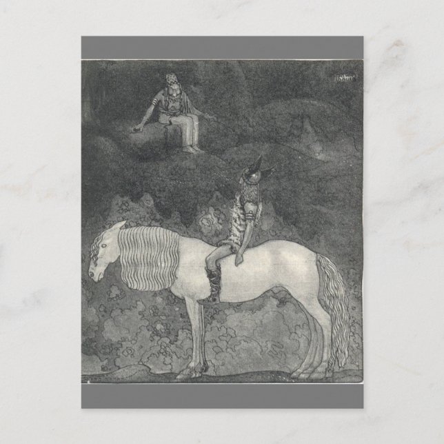 Carte Postale Svipdag parle avec Thokk par John Bauer (Devant)