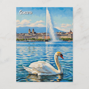 Carte Postale Swan à Genève Suisse Voyage