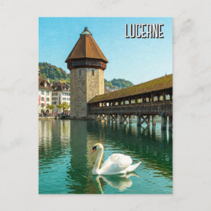 Carte Postale Swan à Lucerne Suisse Voyage