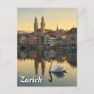 Carte Postale Swan à Zurich Suisse Voyage