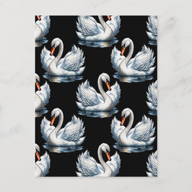 Carte Postale Swan Birds Design Motif (Devant)