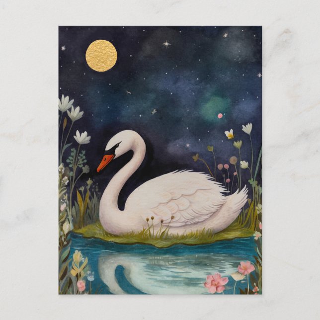 Carte postale Swan de minuit (Devant)