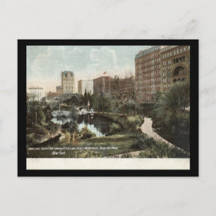 Carte Postale Swan Lake, Central Park, New York City 1909 Vintag