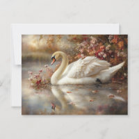 Swan Pastel Autumn Foliage Peinture