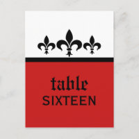 Carte postale Swanky Fleur De Lis, Rouge