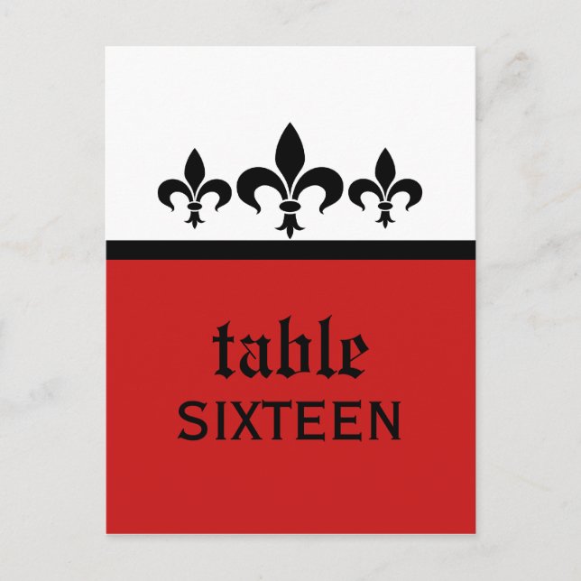 Carte postale Swanky Fleur De Lis, Rouge (Devant)