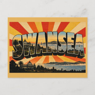 Carte Postale Swansea Pays de Galles Art de Voyage Rétro
