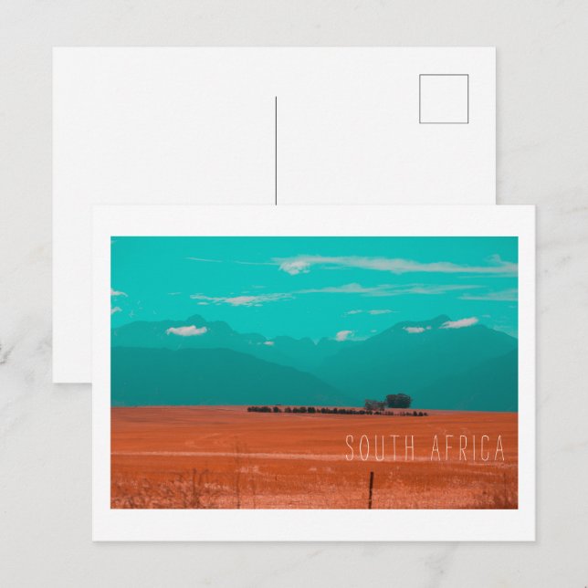 Carte Postale Swartland Fields Mountains Voir Afrique du Sud ZA (Devant / Derrière)