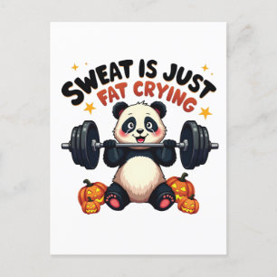 Carte Postale Sweat est juste graisse Pleurer Funny Panda Fitnes