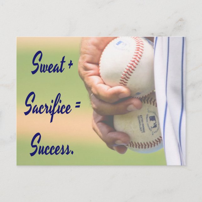 Carte Postale Sweat plus Sacrifice égale Succès BASEBALL (Devant)