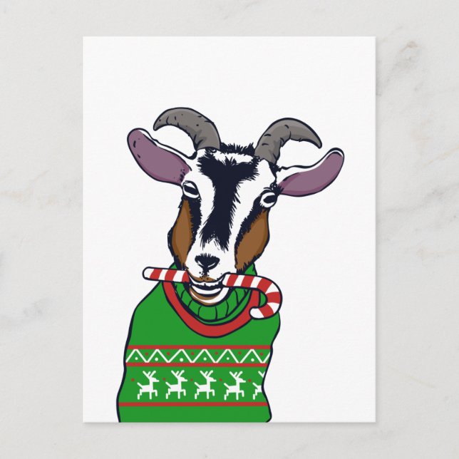 Carte Postale Sweater de Goat Christmas (Devant)