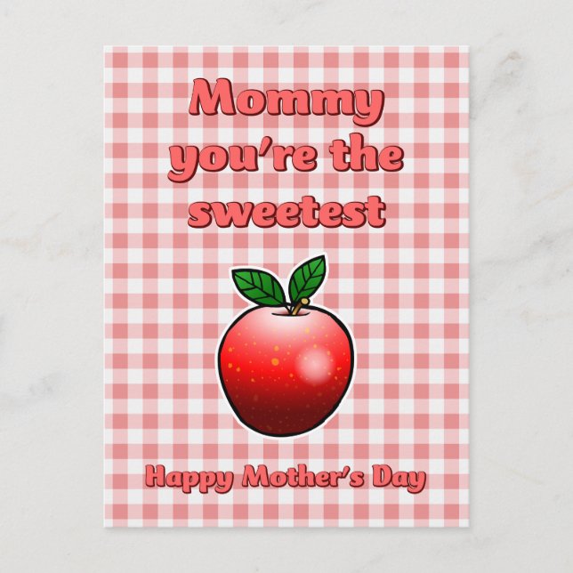 Carte postale Sweest Red Apple Mothers Day (Devant)