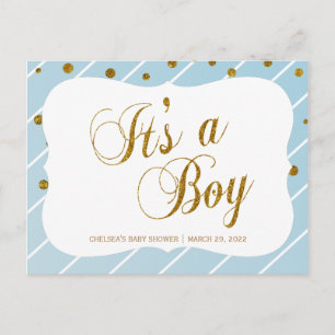 Carte Postale Sweet Baby Blue et Gold Confetti - RSVP 2