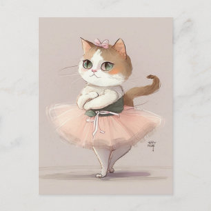 Carte Postale Sweet ballerine kitty
